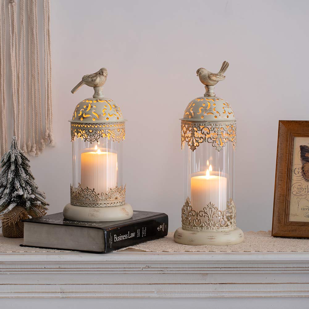 Amazon.com: Nuptio 2 Pcs Vintage Pillar Candle Holders Moroccan